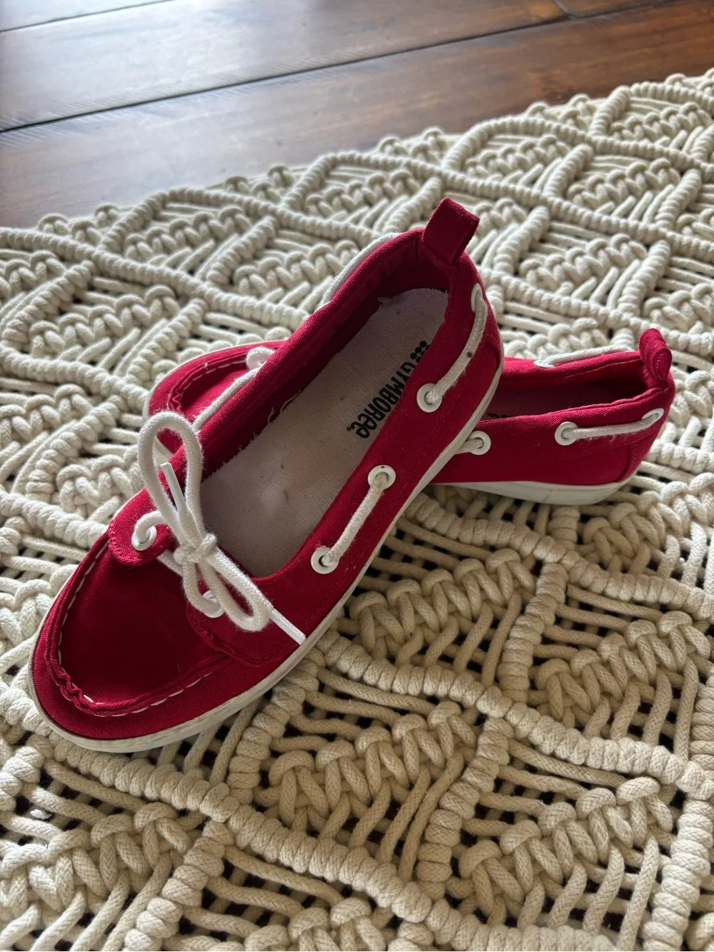 Gymboree Girls' Red Canvas Boat Shoes size 13